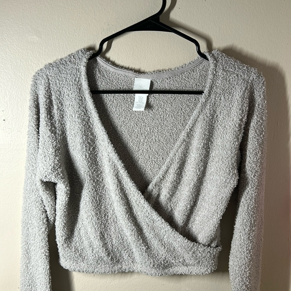 SXY Surplice Neck long Sleeve
Crop Sweater